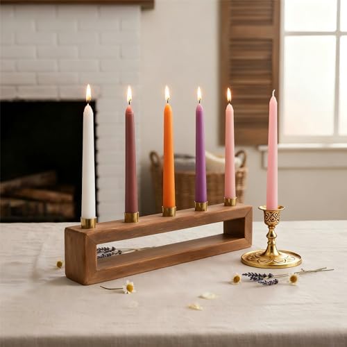 6Pcs Taper Candles Orange Set for Modern Farmhouse Decor,10 Inch Gradient Orange Candle Sticks for Boho Decor,Dripless Unscented Long Burning Rustic Candlesticks for Centerpiece,Wedding,Dinner - Image 7