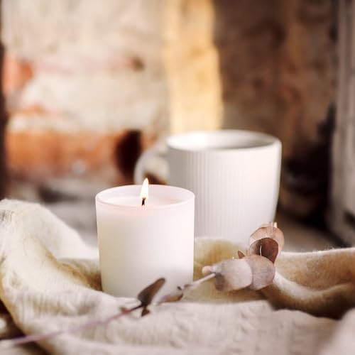 SHOWIN 8 OZ Thick Candle Jars for Making Candles 15 Pcs, White Empty Jars with Wood Lids for Candle Making, Sample Container,Matte White - Image 5
