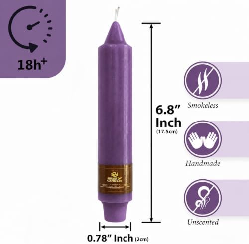 Purple Taper Candle Candle Sticks, 7 Inch Mini Pillar Candles, 4PCS Handmade Unscenteds Candlesticks for Festive, Party, Spell, Wedding, Home Decor - Image 2