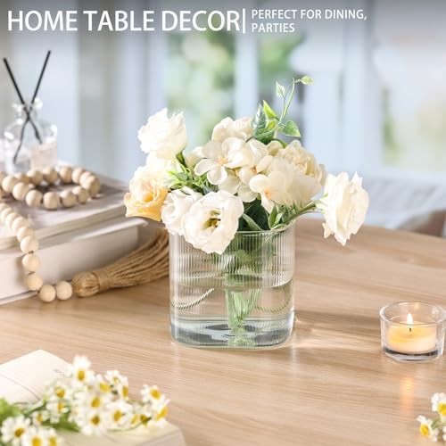 6 Pack Square Glass Vases for Centerpieces 4" x 4" x 4", Clear Flower Vases - Image 5