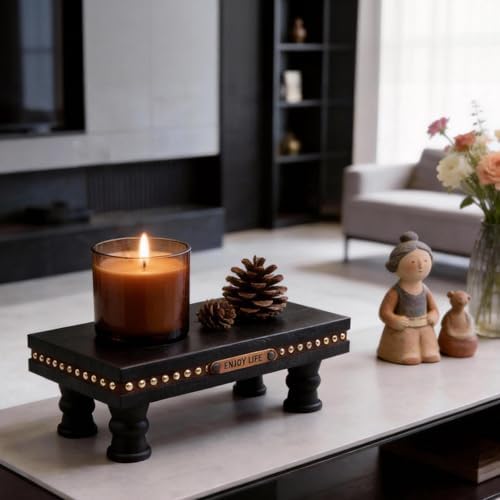 Bathroom Tray Pedestal Stand, Waterproof Wood Riser for Bathroom Counter - Image 4