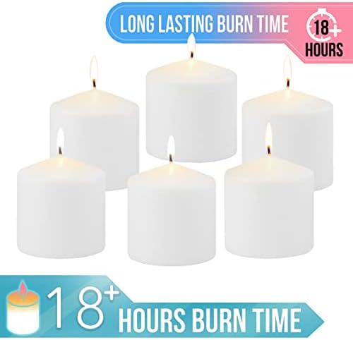 Stonebriar Unscented White Tall Pillar Candles, 18 Hour Burning Candle Pillars, Perfect for Decor, Weddings, Emergencies 3" X 3", 6 count - Image 6
