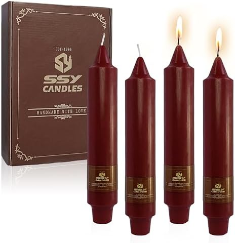 Red Taper Candle Candle Sticks, 7 Inch Mini Pillar Candles, 4PCS Handmade Unscenteds Candlesticks for Festive, Party, Spell, Wedding, Home Decor by FCMSHAMD