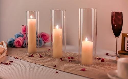 CYS EXCEL 6 PCS (H:10" D:3") Open Ended Glass Hurricane Candleholder Tube Shade Bottomless Candle Chimney Cover - Image 6