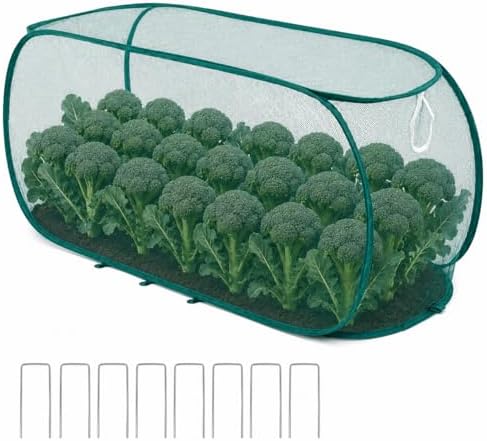 1PC Pop Up Garden Plant Cover 47" x 18" x 16"-Collapsible Mesh Plant Cover with 30% Sunblock Shade Cloth for Raised Garden Bed, Outdoor Plant Cover Against Birds, Rabbits & Squirrels by Unknown
