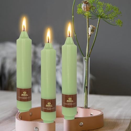Unscented Taper Candles 7 in Small Candlesticks Light Green Candles 4 Pack for Dinner Household Wedding Party Home Décor - Image 5