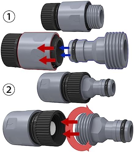 Hourleey Garden Hose Quick Connector 3/4 Inch Plastic Garden Hose Quick Connect Fittings Male and Female Connectors Water Hose End Adapters, 6 Sets - Image 3