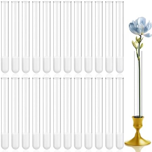 25 Pack 7.9" Glass Bud Vase Taper Candle Holder by Unknown