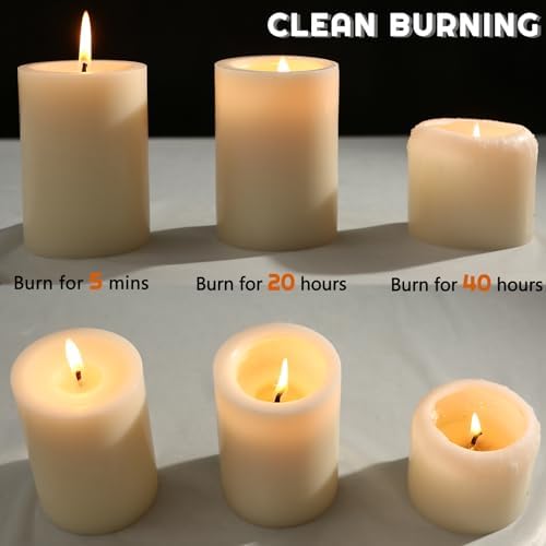 Pillar Candles White 12 Pack, 2.8x4 Inch Unscented Candle - Image 5