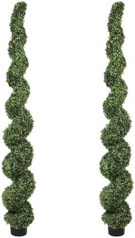 7ft Large Spiral Topiary Trees Artificial Outdoor by THEBLOOMTIMES