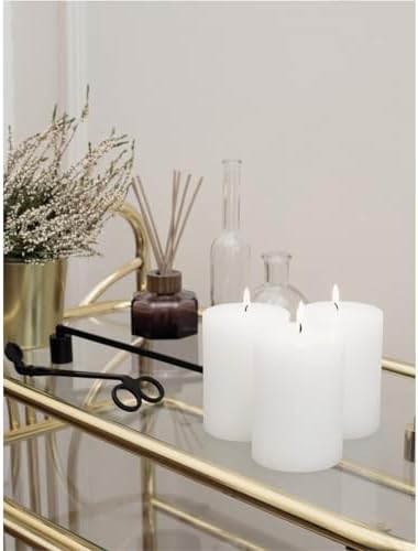 CANDWAX 3x4 inch Pillar Candles Set of 3 – Unscented Dripless Rustic White Candles for Wedding Decor, Events, Centerpieces - Image 5