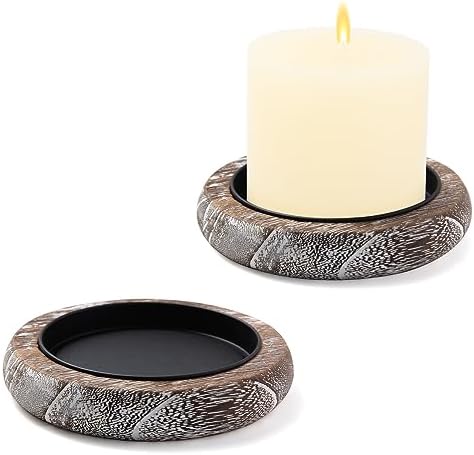 Hatway Wood Candle Holders for Pillar Candles by HighQualityWeddingSupplies