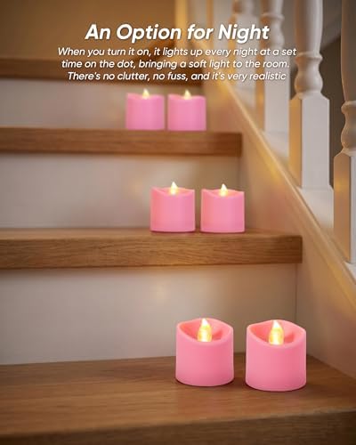 Homemory Pink Flameless LED Votive Tealight Candles & Timer Remote, 24Pack - Image 6