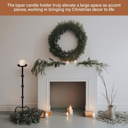 Mumufy 1 Pcs Metal Tall Floor Candleholder Candlestick, 32 in, Black - Image 4
