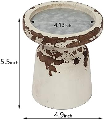 SOFE Rustic Wood Candle Holders Pillar, Handmade Distressed - Image 2