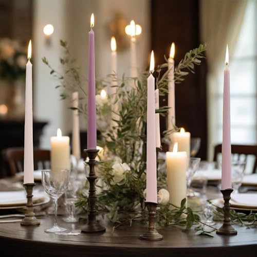Up to 8 Hour Romantic Rose Scent Candles - Gradient Color Taper Candles - Pink Long Candlesticks for Wedding Festive Dinner Decor, Up to 8 Hour, 4 Pack - Image 2