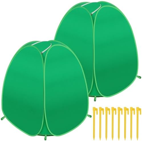 2 Pack Pop Up Winter Plant Covers, 35x35x39 Freeze Protection Shrub Covers by Phoncoo