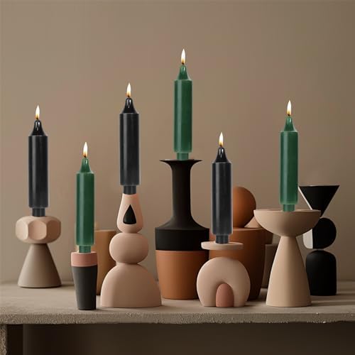 MAITREYA Orange Taper Candle Short Candlesticks Dripless Dinner Candle for Wedding Party Decoration Home Dinner,6.5inch,4 Pack - Image 6