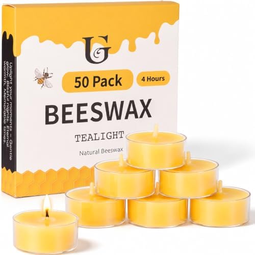 Beeswax Tea Light Candles Bulk 4 Hour Non Toxic Natural Pure Bees Wax by ugbem