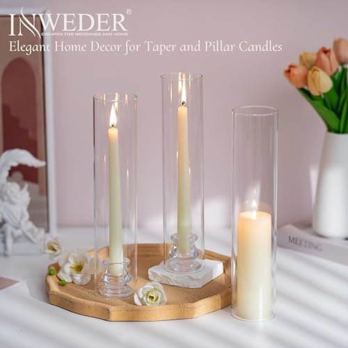 Hurricane Glass Candle Holders: 2.5" W x 12" H Cylinder Cover 6 Pcs - Image 5