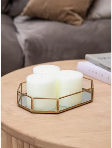 CANDWAX 3x3 Pillar Candles Set of 3 - Rustic Unscented No Drip Ivory Candles for Home Decor, Weddings, Centerpieces - Image 4