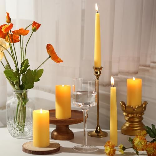 Beeswax Taper Candles,100% Natural Bees Wax Candle Sticks,18 Pack,8 Inch - Image 6