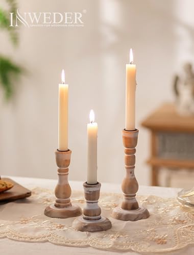 Rustic Candlestick Holder Decor: Farmhouse Wooden Candle Holders - Image 2