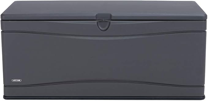 LIFETIME 60298 Heavy Duty Outdoor Storage Deck Box, 130 Gallon, Gray
