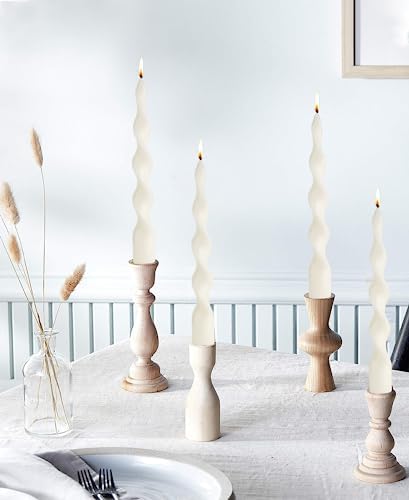 9.8" Pink Tall Taper Candle Sticks Dripless Taper Candle Handmade from Vegan Soy Wax for Holiday Wedding Party Home Dinner Decoration Party and Any Occasion,Set of 4(Pink) - Image 5
