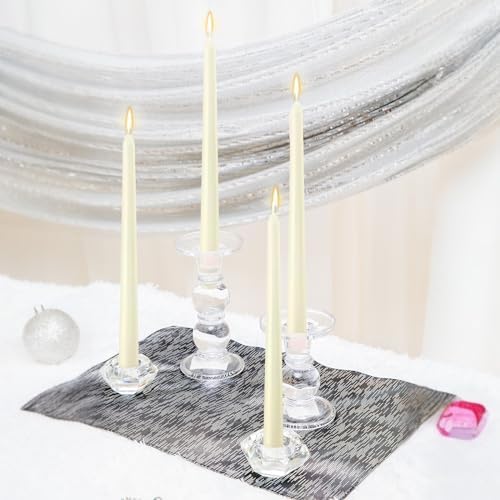 MTLEE 16 Pcs 10 Inch Taper Candle Sticks Smokeless Unscented, Ivory - Image 5