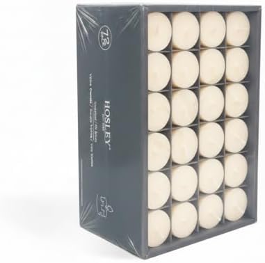 Hosley Set of 72 Unscented Ivory Votive Candles – Bulk Pack, Clean-Burning, Long-Lasting 10-12 Hour Burn Time – Ideal for Weddings, Home Décor, Spa, and Events by HOSLEY