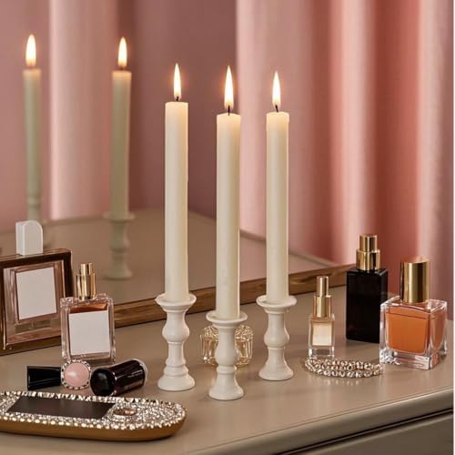 12-Pack Ivory Taper Candles, 10 Inch Unscented Dripless Candlesticks, Long-Lasting Burn Time of 7-8 Hours, Perfect for Home Décor, Weddings, and Events - Image 6