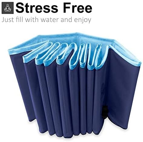 KOPEKS Outdoor Swimming Pool Bathing Tub - Portable Foldable - Ideal for Pets - XL 63" x 12",Blue,Pool-Blue-XL
