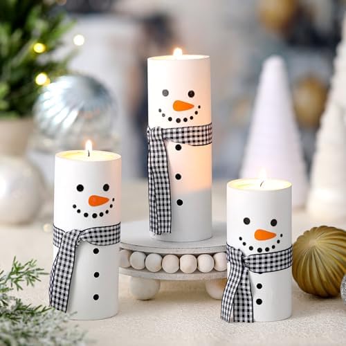 MTLEE 3 Pcs Fall Wood Candle Holders Cute Style, Soy Wax Tea Light - Image 2
