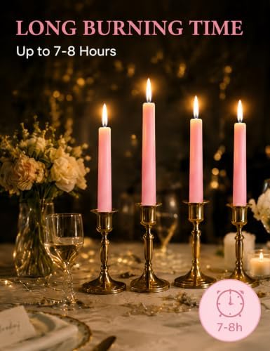 Pale Pink Elegant Taper Candles for Romantic Home Décor and Events - Image 4