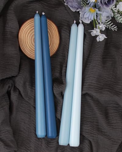 Viyffo 12 Inch Taper Candles, 12 Pack Blue-Unscented, Dripless Design– Long Tall Tapered Candlesticks for Wedding, Dinner, Holiday, Party, Home Decor Natural Color Series - Image 2