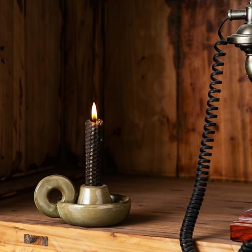 Candle Holder Ceramic Candlestick Holder, Candlelight Stand for Spell Candles, Taper Candles, and Incense, Halloween Christmas Dining Room Home Decoration Display - Image 6