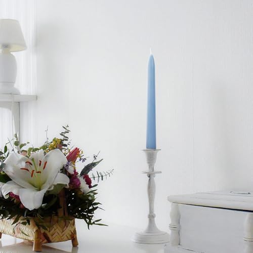 Blue Beeswax Taper Candles,8" Long Candlestick,smokeless dripless unscented Natural Beeswax Candles.for Gift,Mother's Day (Blue, 12 Pack) - Image 5