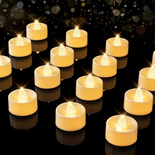 BEICHI 24Pack Battery Operated Tea Lights with Timer, 6H Timer Built-in by BEICHI