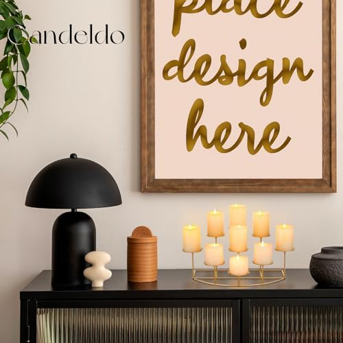 Candeldo Candle Holder for Inside Fireplace, Gold Metal Candelabra - Image 6