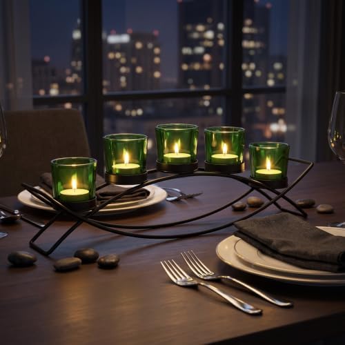 Seraphic Candle Holders for Table Centerpieces, Dining Room Decor, Green - Image 7