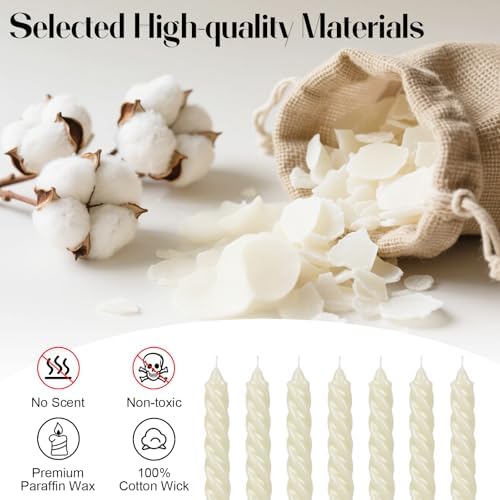 Tobeape 10 Inch Ivory Spiral Taper Candles 12 Pack, Unscented & Dripless - Image 4