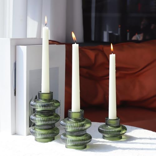 VOHO 12pcs Green Candlestick Holders for Spring and Christmas Decorations - Image 4