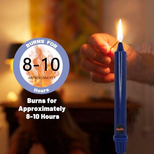 NJAO HOO Indigo Candlesticks 8 Inch Unscented Taper Candle Dripless Handmade Colored Candles for Home Decor Dinner Table Kitchen and Bedroom, 4 Pack - Image 5