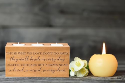Sympathy Bereavement Gift for Loss of Loved One - Memorial Candle Holders - Handcrafted Wooden Keepsake with Poem - Condolence for Loss of Mother, Father (WE Love) - Image 3