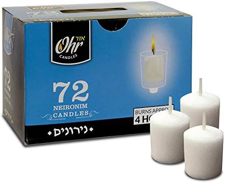 OHR CANDLES Ohr 4 Hour Neironim Candles, Shabbat and Small Votive Wax Candle, 72 Count by NerMitzvah