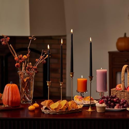 New Burning Formula Unscented Dripless 12-Inch Taper Candles Set of 12 - Black, for Wedding, Dinner - Smokeless, Long Burning - Hand Poured, Colored Tall Candlesticks - Negro - Image 4