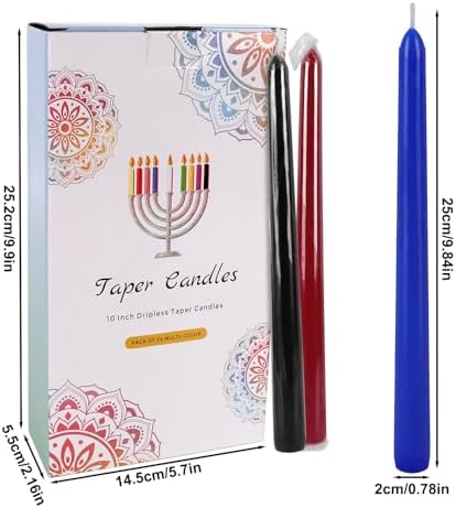 24 Pack Assorted Color Spell Chime Candles – Premium Unscented Dripless,Taper Candles for Rituals, Prayer, Birthdays, Meditation, Altar, Spells, Chime Candles - 10 Inch Tall - Ideal for Witches - Image 3