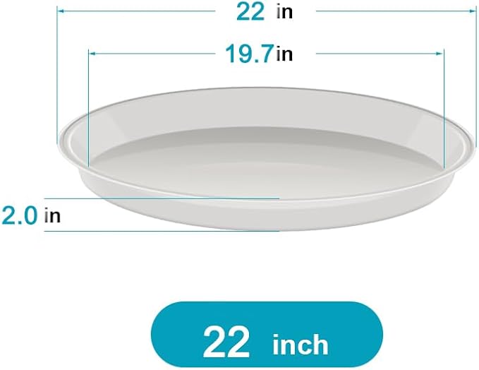 VUWEZ 6 Pack of 22 inch Plant Saucer, Plant Tray 22 Inch Round, Plant Saucers for Indoors, Plant Trays for Pots, Flower Pot Saucers, Pot Saucers for Planter 17-23" (22", Terracotta)