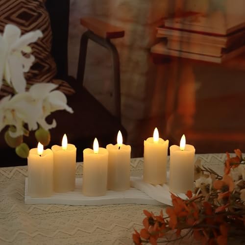 6 PCS Flameless Votive Candles with Timer Battery Operated - Image 4